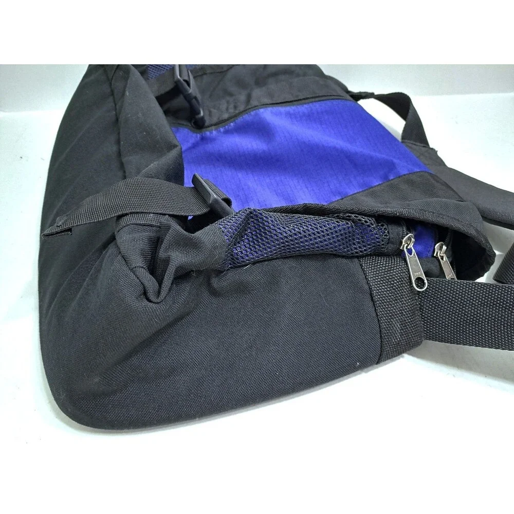 LL Bean Big Briefcase Messenger Bag Laptop Crossbody Black Blue Travel OFM42